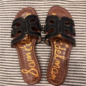 Sam Edelman Black and Brown Slide Sandals